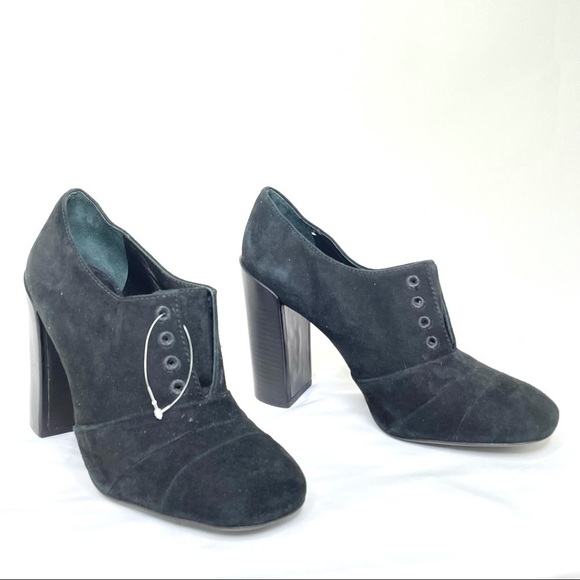 NWOT Tory Burch Stella Black Suede Laceless Solid Oxford Booties Sz 8.5 - Picture 3 of 12